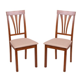 Set 2 scaune de bucatarie NIKA 7, Lemn, Walnut/Brighton Beige Set 2 scaune de bucatarie NIKA 7, Lemn, Walnut/Brighton Beige