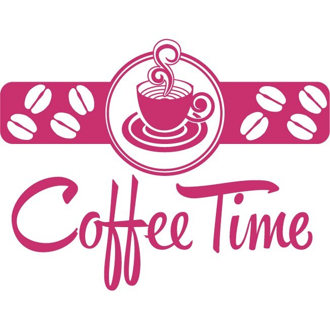 Coffee Time - Sticker Decorativ - Magenta - 117 x 89 cm