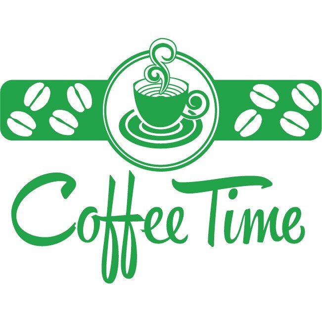 Coffee Time - Sticker Decorativ - Verde - 156 x 119 cm