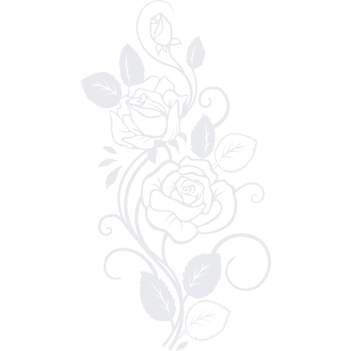 Buchet trandafiri - Sticker Decorativ - Alb polar - 98 x 180 cm