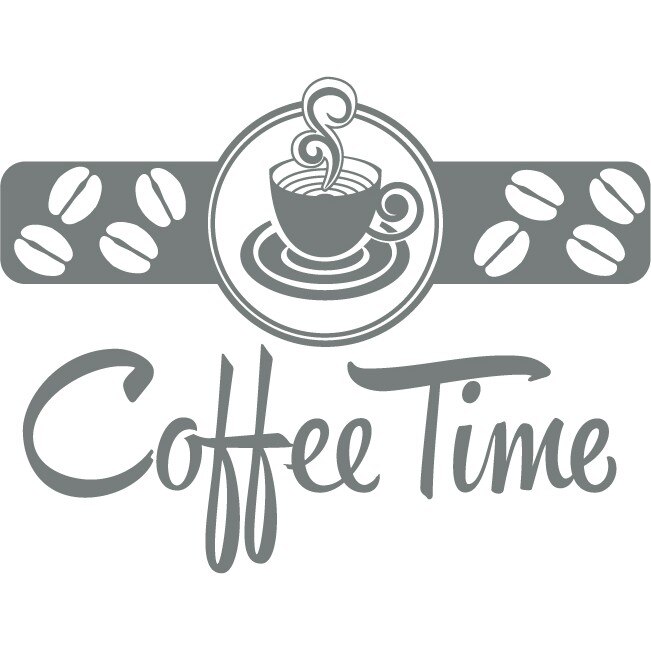 Coffee Time - Sticker Decorativ - Gri Metal - 156 x 119 cm
