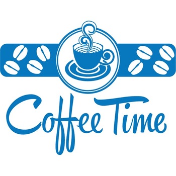 Coffee Time - Sticker Decorativ - Albastru - 156 x 119 cm Coffee Time - Sticker Decorativ - Albastru - 156 x 119 cm