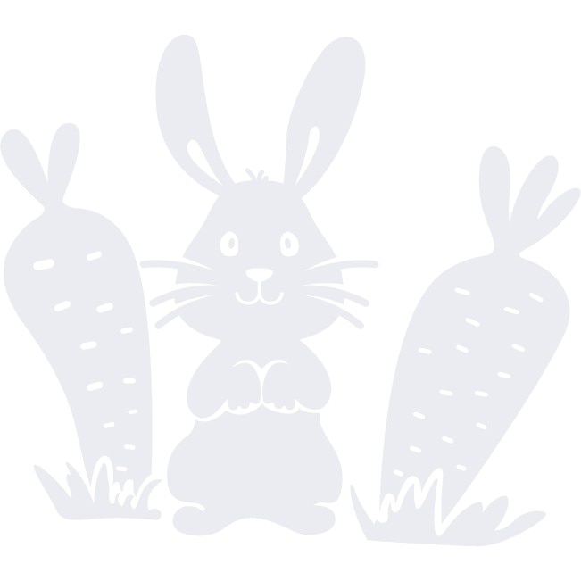 Animalute - iepuras - Sticker Decorativ - Alb polar - 102 x 89 cm