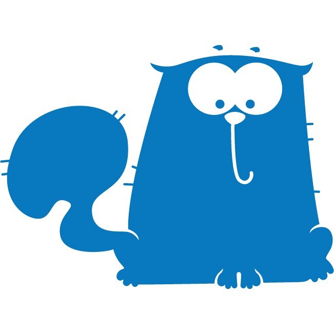 Animalute - motan - Sticker Decorativ - Albastru - 123 x 89 cm