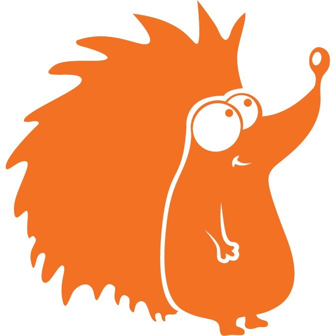 Animalute - arici - Sticker Decorativ - Portocaliu - 115 x 119 cm