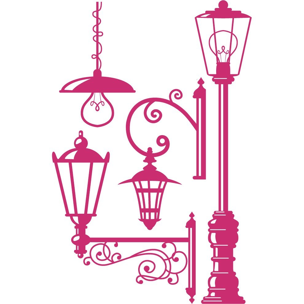 Lampi stradale (pachet) - Sticker Decorativ - Magenta - 119 x 180 cm