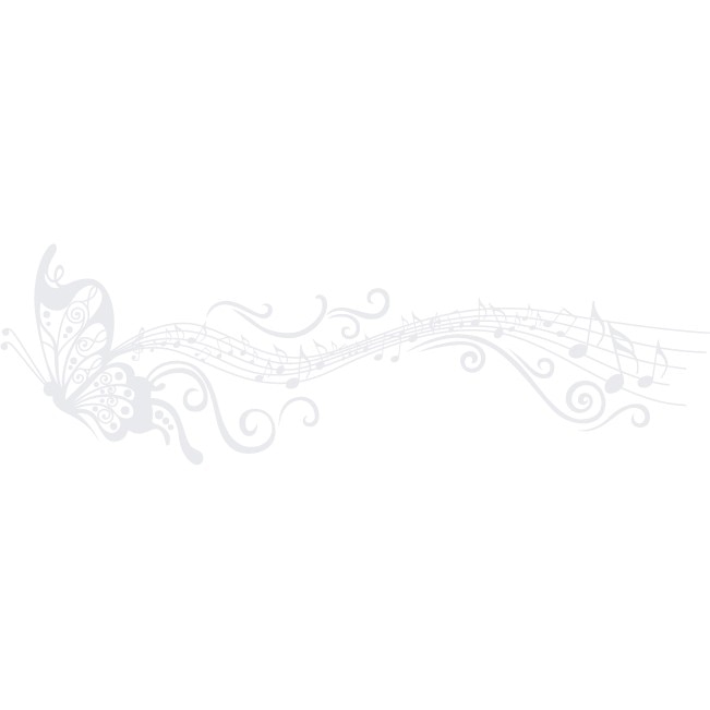 Fluture muzical - Sticker Decorativ - Alb polar - 150 x 47 cm