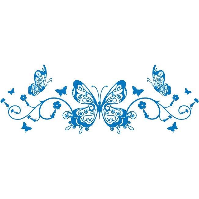 Regina fluturilor - Sticker Decorativ - Albastru - 200 x 70 cm