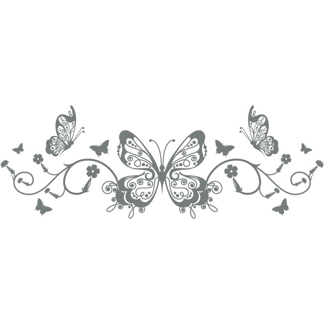 Regina fluturilor - Sticker Decorativ - Gri Metal - 150 x 53 cm