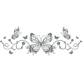 Regina fluturilor - Sticker Decorativ - Gri Metal - 150 x 53 cm Regina fluturilor - Sticker Decorativ - Gri Metal - 150 x 53 cm