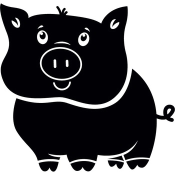 Animalute - purcelus - Sticker Decorativ - Negru - 126 x 119 cm Animalute - purcelus - Sticker Decorativ - Negru - 126 x 119 cm