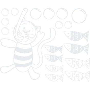 Pisica scafandru (pachet) - Sticker Decorativ - Alb polar - 145 x 119 cm Pisica scafandru (pachet) - Sticker Decorativ - Alb polar - 145 x 119 cm