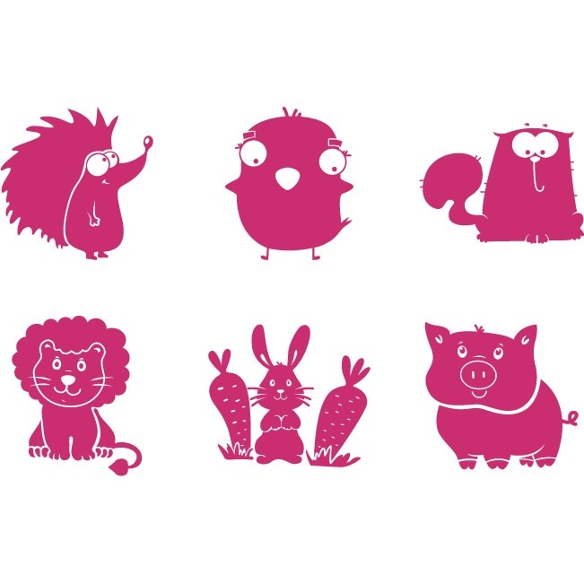 Animalute (pachet) - Sticker Decorativ - Magenta - 736 x 119 cm