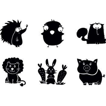 Animalute (pachet) - Sticker Decorativ - Negru - 736 x 119 cm Animalute (pachet) - Sticker Decorativ - Negru - 736 x 119 cm