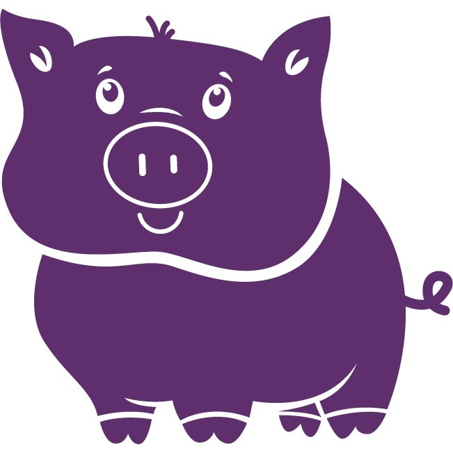 Animalute - purcelus - Sticker Decorativ - Indigo - 95 x 89 cm