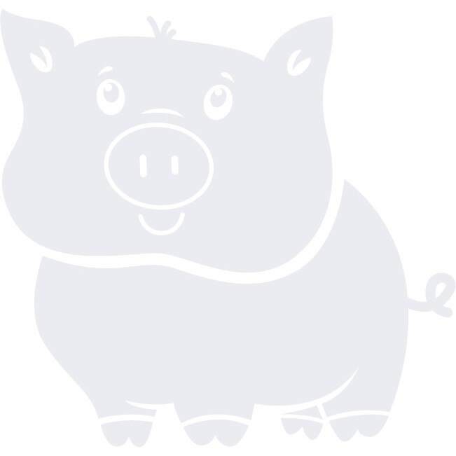 Animalute - purcelus - Sticker Decorativ - Alb polar - 95 x 89 cm