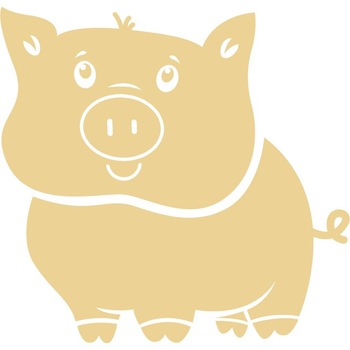 Animalute - purcelus - Sticker Decorativ - Bej - 126 x 119 cm Animalute - purcelus - Sticker Decorativ - Bej - 126 x 119 cm