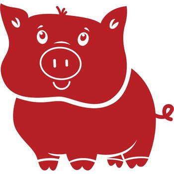 Animalute - purcelus - Sticker Decorativ - Rosu Cardinal - 126 x 119 cm Animalute - purcelus - Sticker Decorativ - Rosu Cardinal - 126 x 119 cm