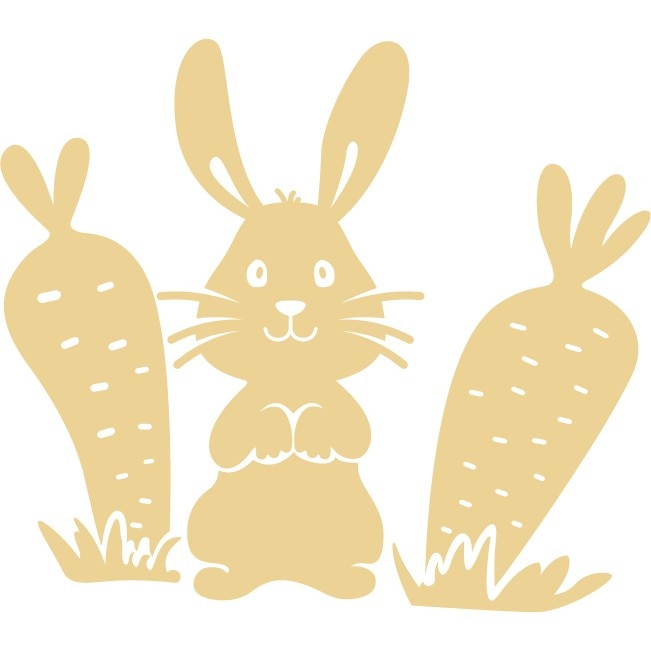 Animalute - iepuras - Sticker Decorativ - Bej - 102 x 89 cm