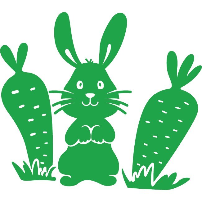 Animalute - iepuras - Sticker Decorativ - Verde - 102 x 89 cm