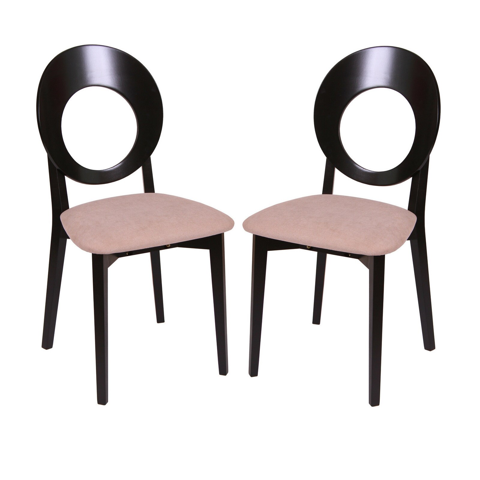 Set 2 scaune de bucatarie COSMO, Lemn, Wenge/Misty Beige