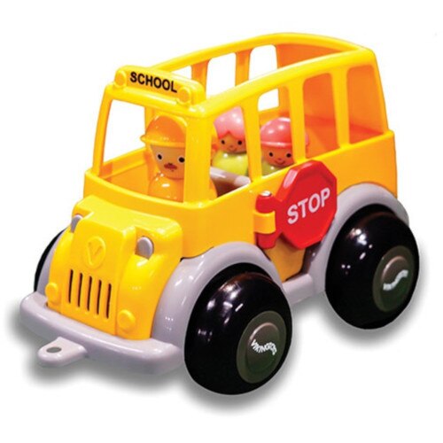 Autobuz VikingToys Scolar cu Sofer si 2 Elevi Midi