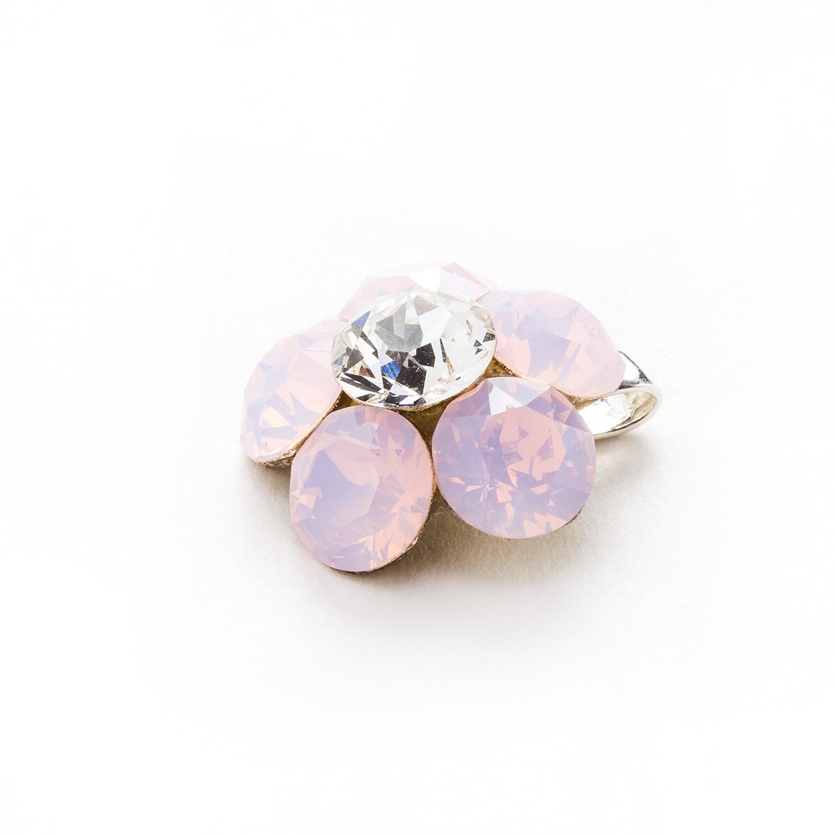 Pandantiv Argint DaviCrystals cu cristale Swarovski floare l rose water opal