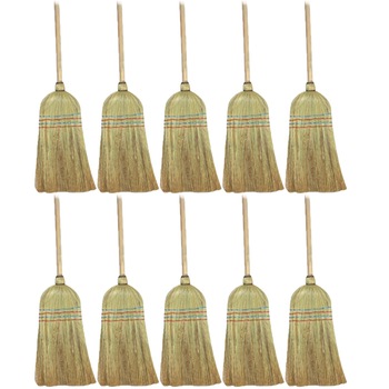 Pachet - 10 x Matura din paie cu coada lunga din lemn Pachet - 10 x Matura din paie cu coada lunga din lemn