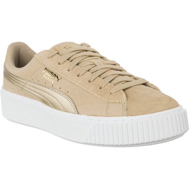 Puma, Pantofi sport din piele intoarsa, Bej, 41 EU