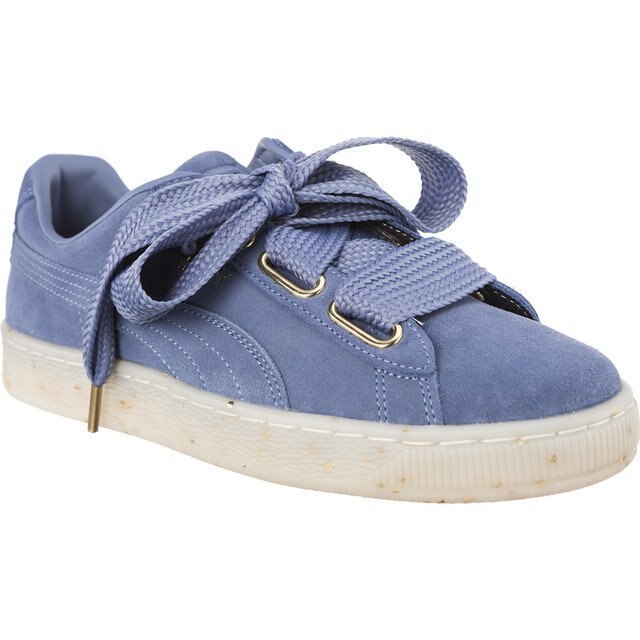 Puma, Tenisi din piele ecologica Suede Heart Celebrate WNS, Albastru, 38.5