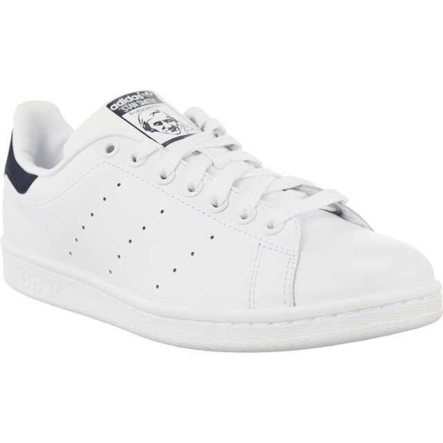 Adidas, Pantofi sport din piele naturala, Alb, 36EU