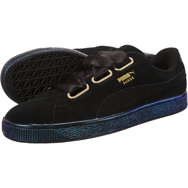 Puma Pantofi sport din piele intoarsa Suede Heart Satin Negru