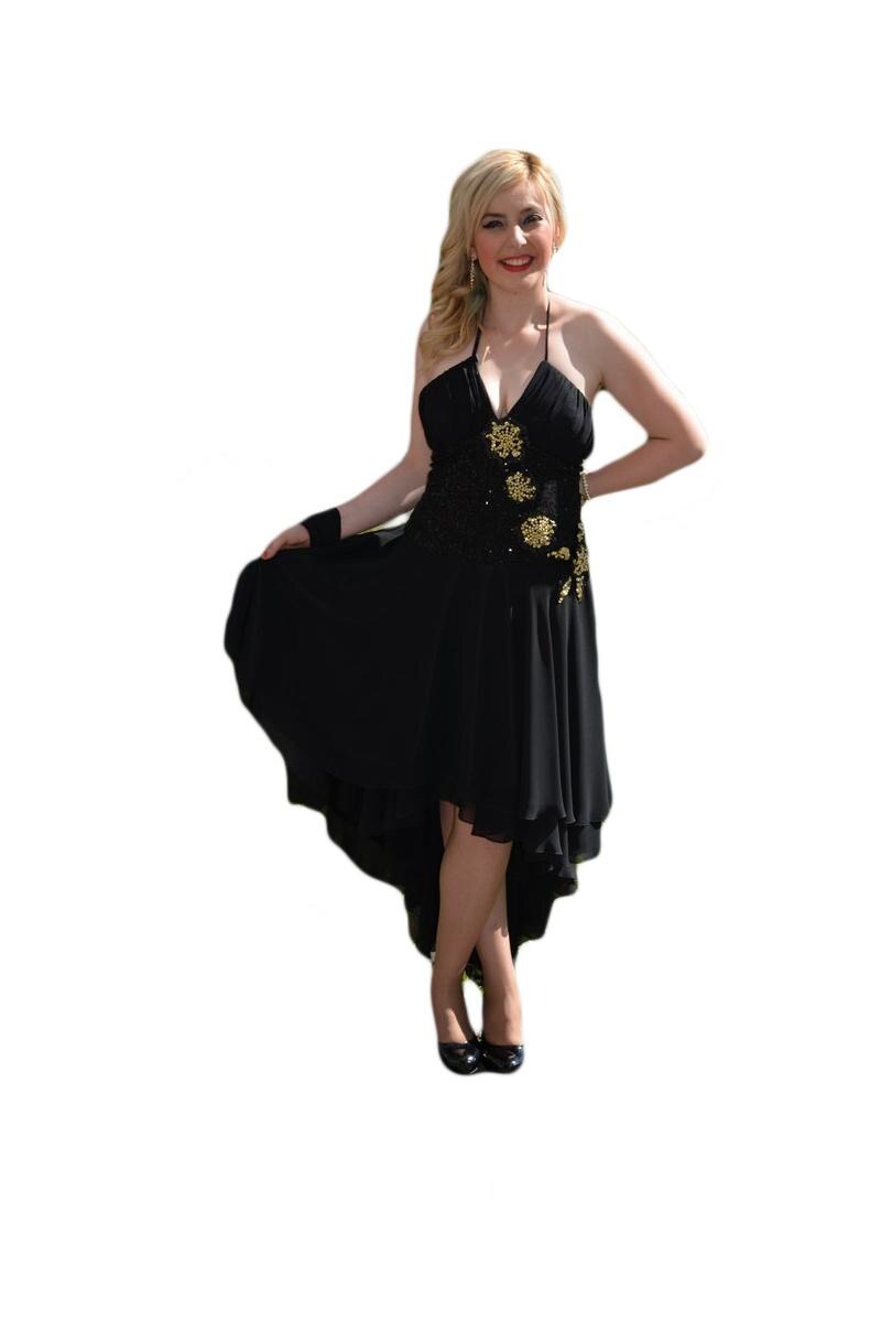 Rochie spectaculoasa , paiete aurii,D&J Exclusive, Negru