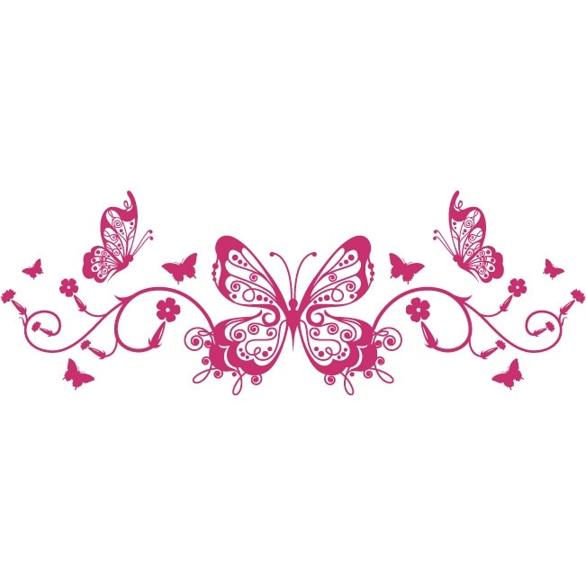 Regina fluturilor - Sticker Decorativ - Magenta - 150 x 53 cm