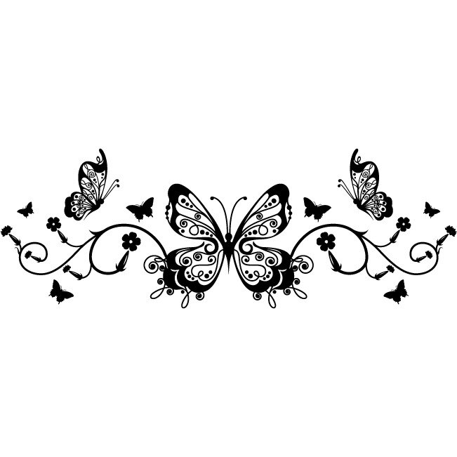 Regina fluturilor - Sticker Decorativ - Negru - 200 x 70 cm