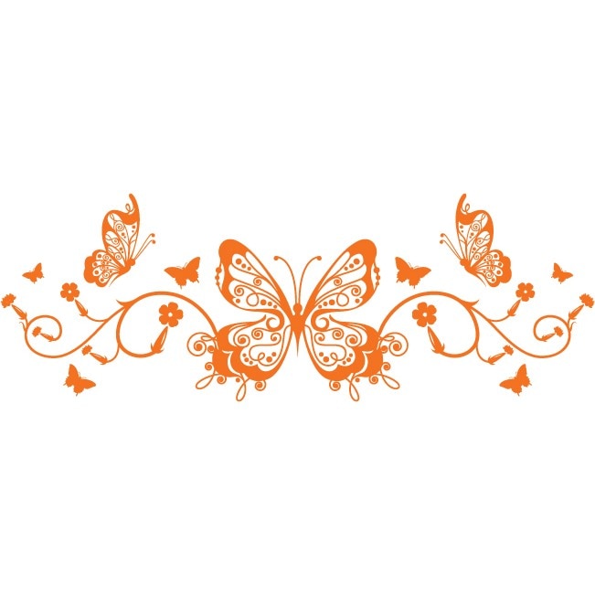 Regina fluturilor - Sticker Decorativ - Portocaliu - 200 x 70 cm