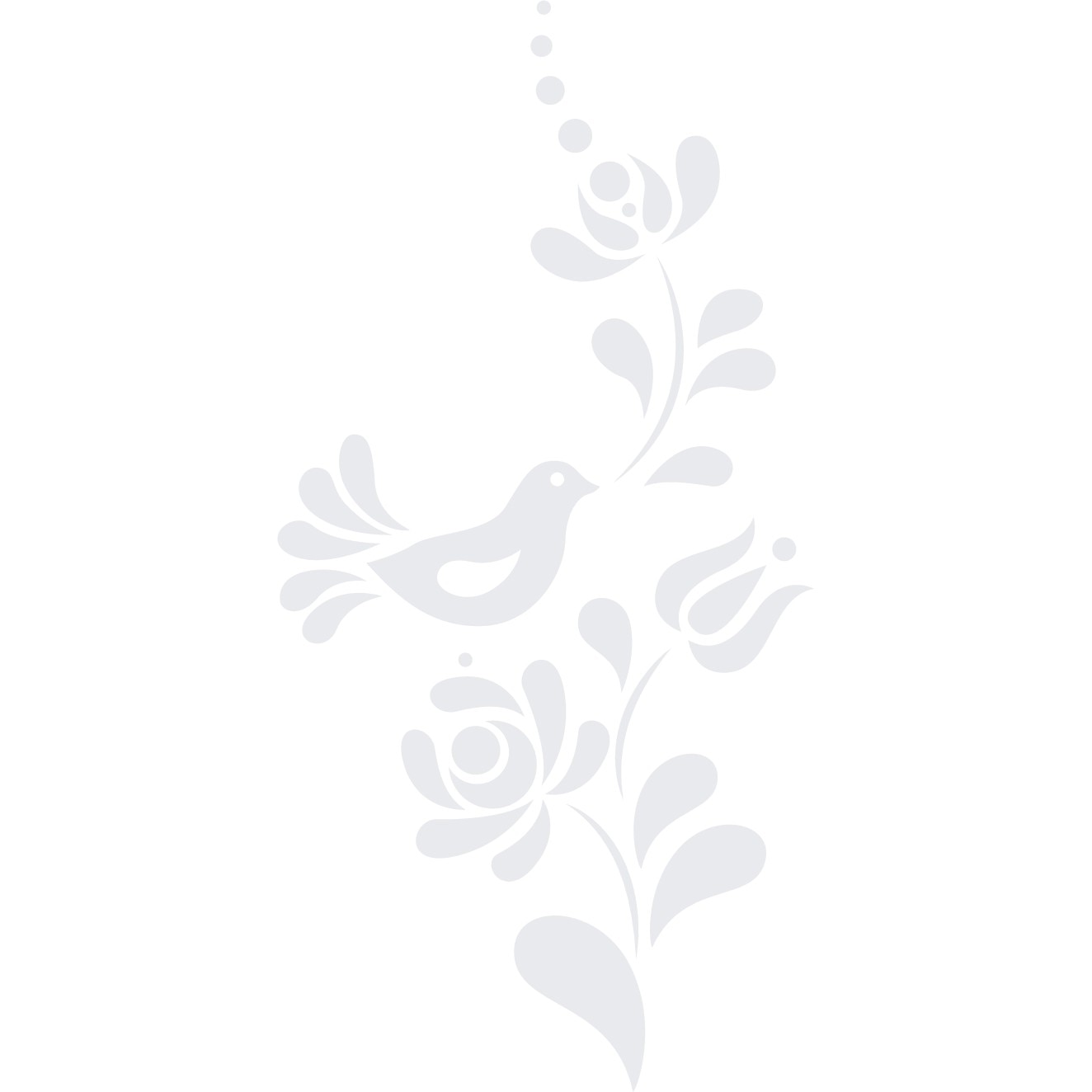 Pasare cantatoare - Sticker Decorativ - Alb polar - 88 x 180 cm