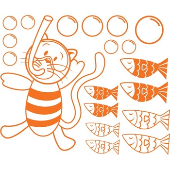 Pisica scafandru (pachet) - Sticker Decorativ - Portocaliu - 145 x 119 cm Pisica scafandru (pachet) - Sticker Decorativ - Portocaliu - 145 x 119 cm
