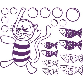 Pisica scafandru (pachet) - Sticker Decorativ - Indigo - 145 x 119 cm Pisica scafandru (pachet) - Sticker Decorativ - Indigo - 145 x 119 cm