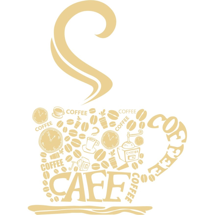Cafeaua de dimineata - Sticker Decorativ - Bej - 119 x 160 cm