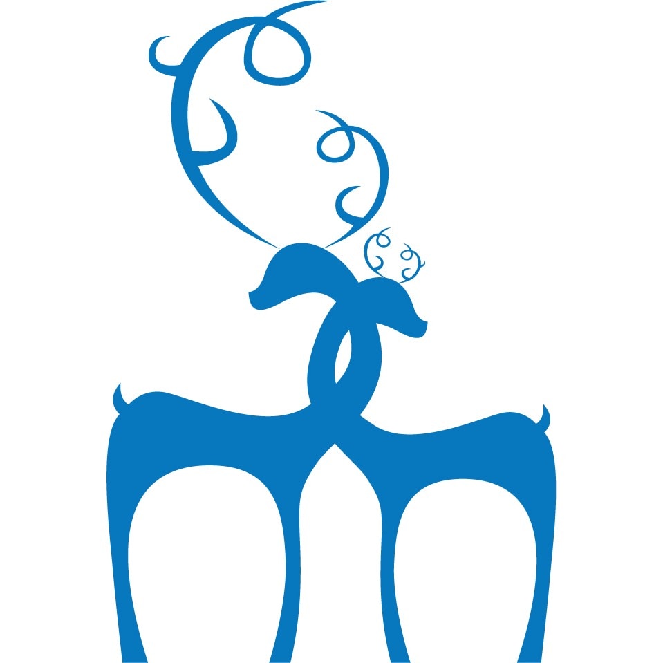 Cerbii indragostiti - Sticker Decorativ - Albastru - 89 x 132 cm
