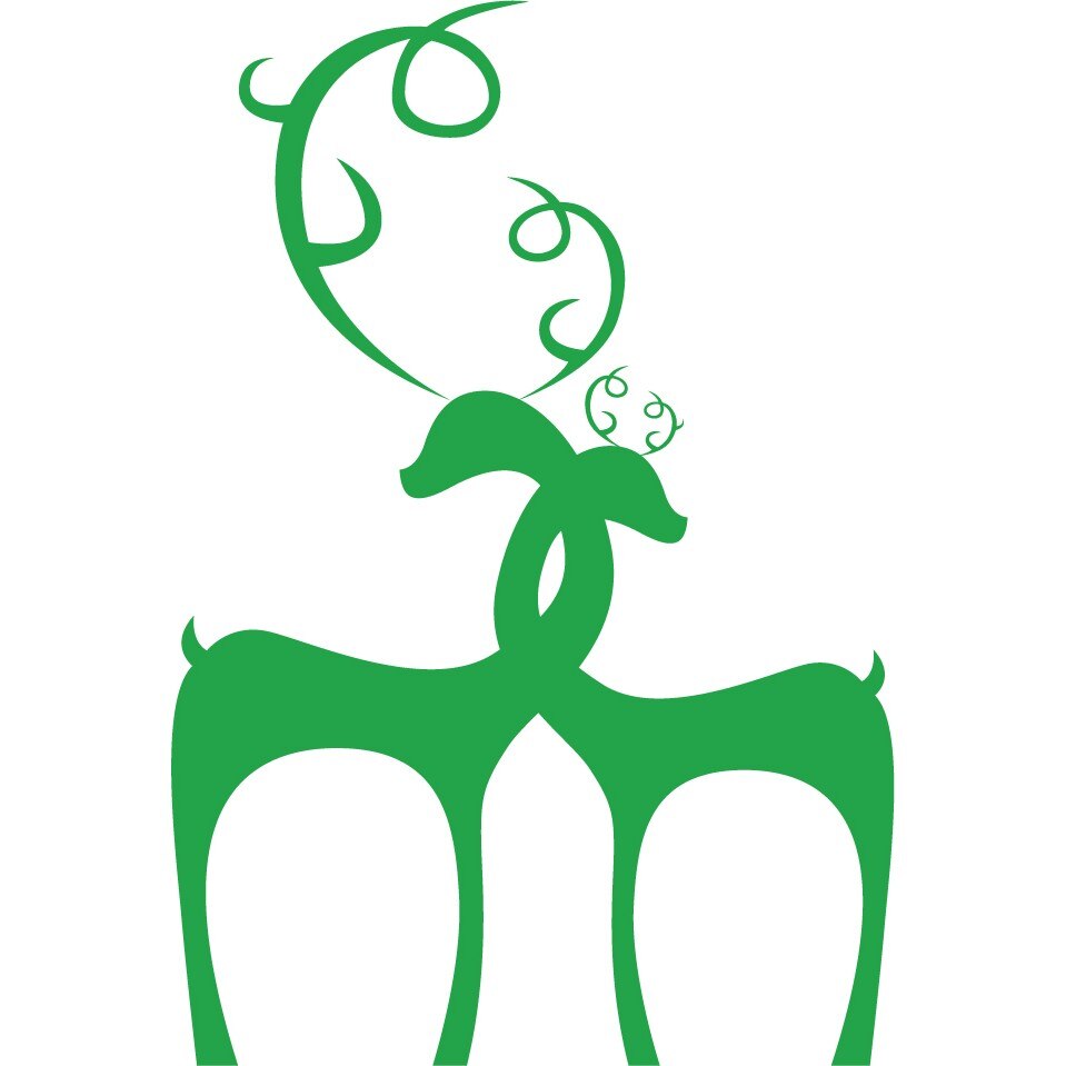 Cerbii indragostiti - Sticker Decorativ - Verde - 89 x 132 cm