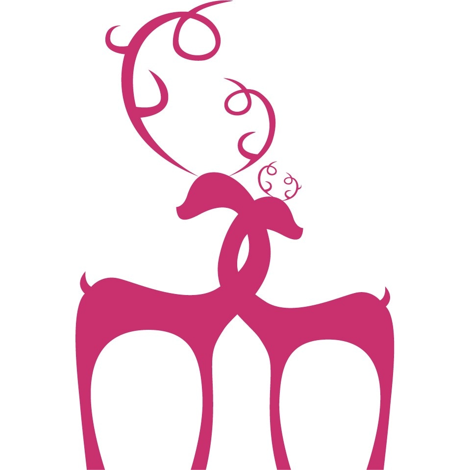 Cerbii indragostiti - Sticker Decorativ - Magenta - 119 x 175 cm