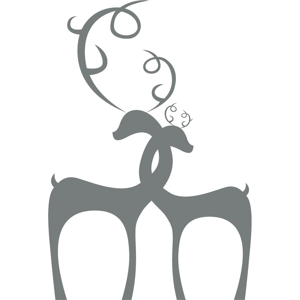 Cerbii indragostiti - Sticker Decorativ - Gri Metal - 119 x 175 cm