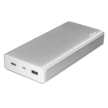 Acumulator extern Trust Omni Plus Metal, Quick Charge 3.0, USB Type C, 20000 mAh, Silver Acumulator extern Trust Omni Plus Metal, Quick Charge 3.0, USB Type C, 20000 mAh, Silver