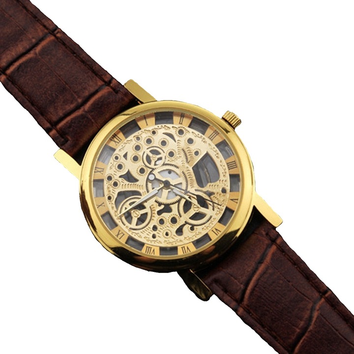 Мъжки часовник s9, Стилен, Quartz, кафяв