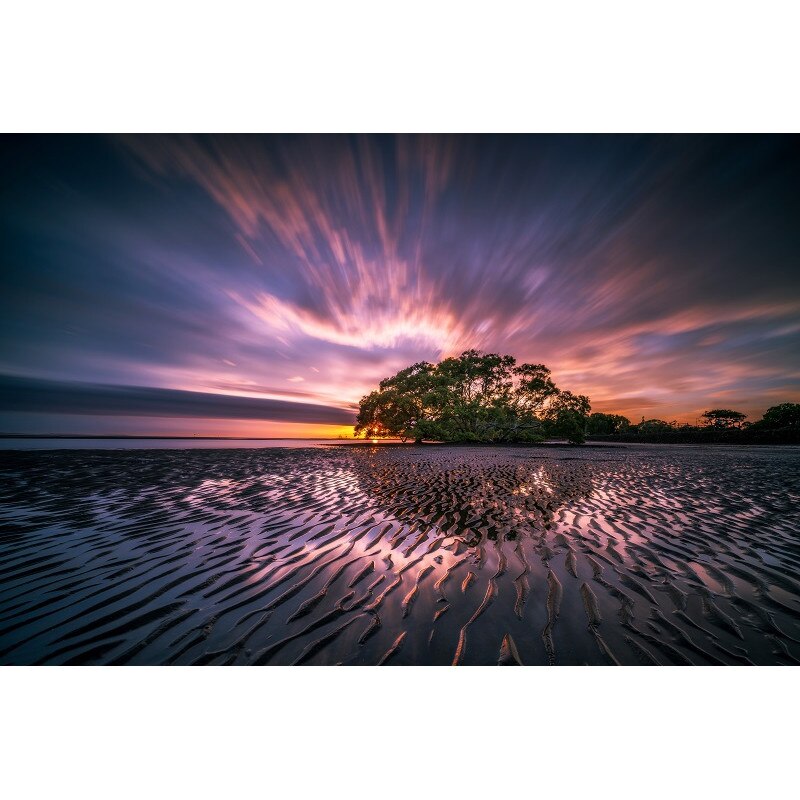 Tablou Canvas, Apus de soare, 80 x 50 cm, Rama lemn, Multicolor