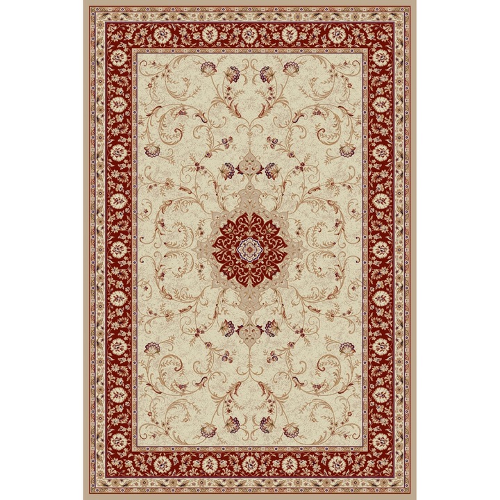 Delta Carpet Lotos 523 szőnyeg , 200x300 cm, krémszín/piros