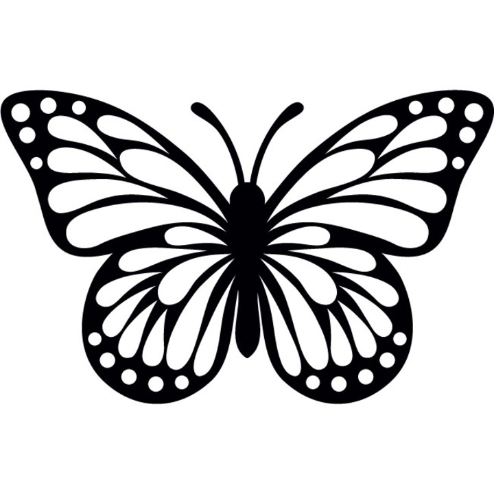Fluture simplu - Sticker Decorativ - Negru - 75 x 48 cm