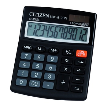 Calculator Citizen pentru birou cu 12 digiti SDC812BN Calculator Citizen pentru birou cu 12 digiti SDC812BN
